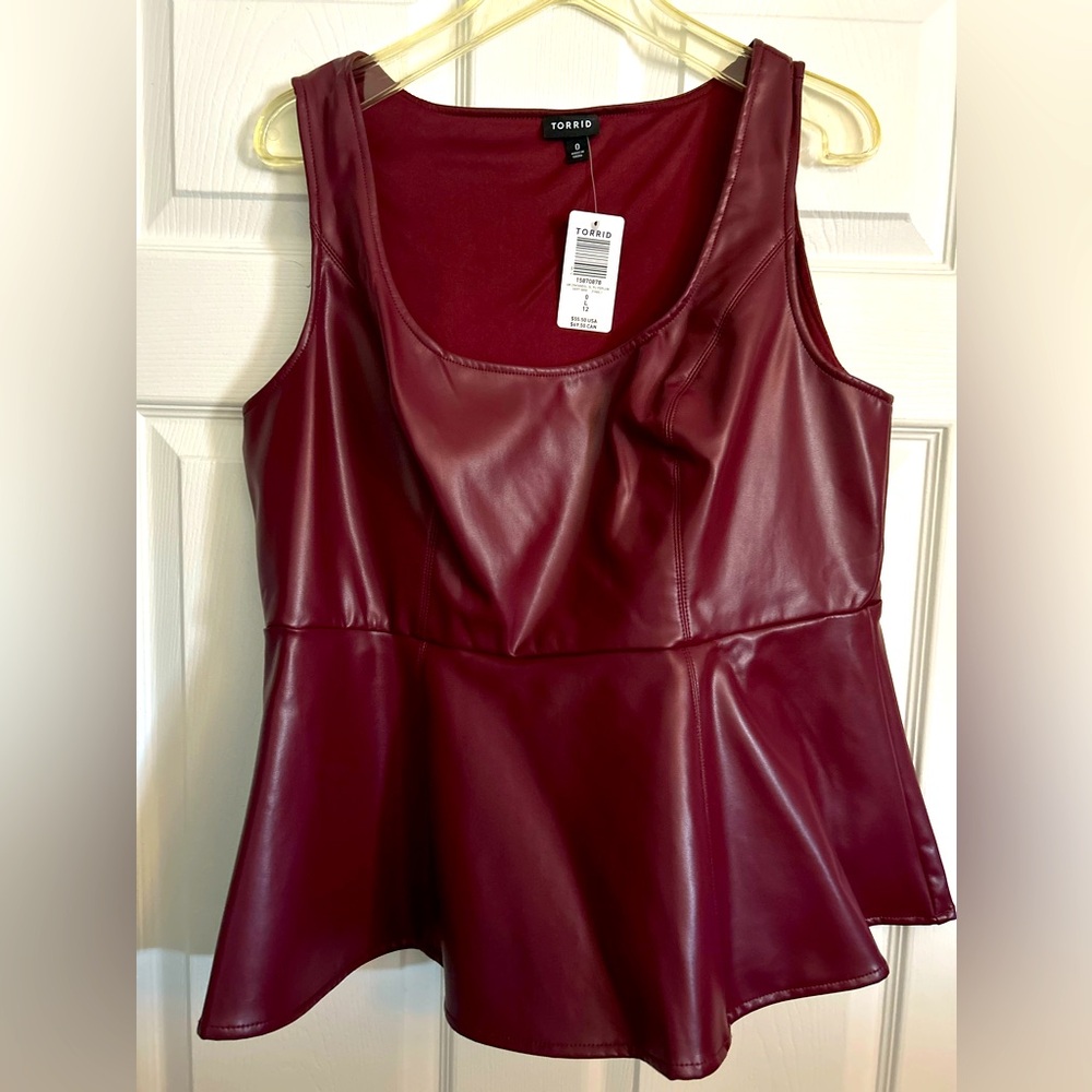 Pleather Flare Pullover Vest